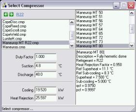 compressor selection